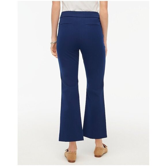 J. Crew Kelsey High Rise Flare Cropped Pants Navy Size 12P NWT - Picture 2 of 10
